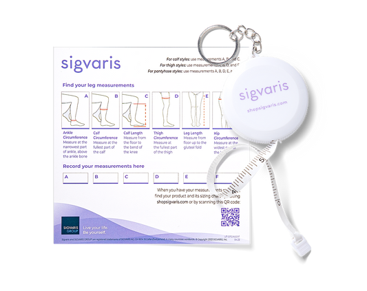 Sigvaris Sizing Kit, including one tape measure and an instruction card